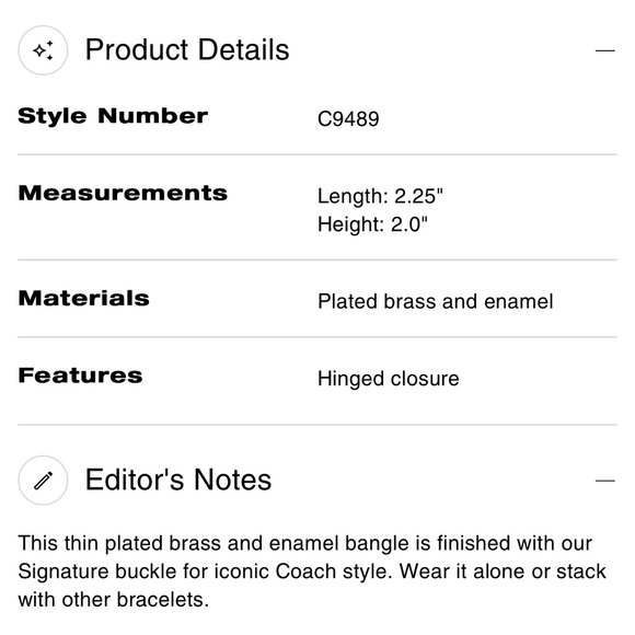 COACH hinged buckle bangle NWT - Picture 5 of 10